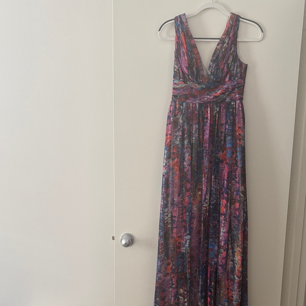Black Tie Multicolor Sleeveless Gown